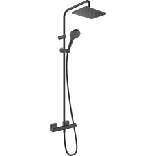 Душова система Vernis Shape Showerpipe 230 1jet EcoSmart з термостатом MattBlack (26097670)