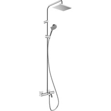 Душова система Vernis Shape Showerpipe 230 1jet EcoSmart з термостатом для ванни Chrome (26098000)