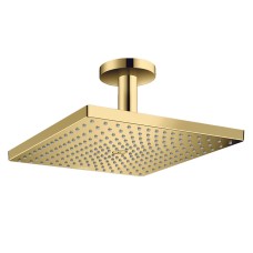 Верхній душ Raindance Select E 300 1jet Air EcoSmart з тримачем до стелі, Polished Gold Optic (26251990)
