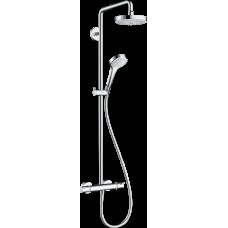 Душова система Croma Select S 180 2jet Showerpipe EcoSmart з термостатом, 9 л/хв, White/Chrome 27254400)