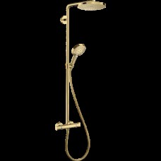 Душова система Raindance S 240 Showerpipe PowderRain 1jetP з термостатом Polished Gold Op (27633990)
