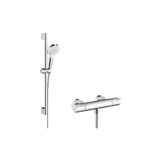 Комплект: душовий набір Crometta Vario 0,65 та термостат Ecostat 1001CL, White/Chrome (27812400)
