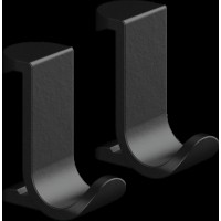 WallStoris Гачок для рушників широкий (2 штуки) 3.9 x 3.2 x 1.8 см Matt Black (27914670)
