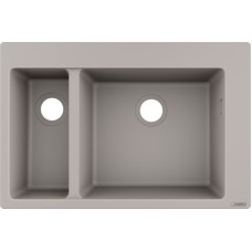Кухонна мийка S510-F635 770х510 на дві чаші 180/450 Concretegrey (43315380)