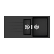 Кухонна мийка S520-F530 1000х500 на дві чаші з полицею Graphiteblack (43357170)