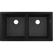 Кухонна мийка S510-U770  під стільницю 820х450 на дві чаші 370/370 Graphiteblack (43434170)