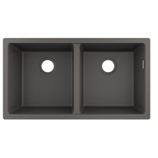 Кухонна мийка S510-U770 під стільницю 820х450 дві чаші 370/370 Stonegrey (43434290)