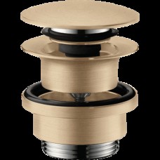 Донний клапан для умивальників з переливом push-open, Brushed Bronze (50100140)
