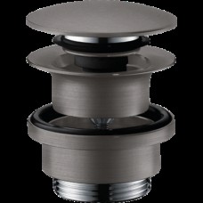 Донний клапан для умивальників з переливом push-open, Brushed Black Chrome (50100340)