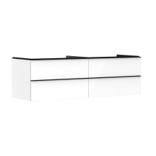 Тумба Xelu Q 1560/550 під умивальник, для консолі, на 4 шухляди, High Gloss White/ручка Matt Black (54090670)