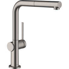 Змішувач Talis 270 1jet кухонний з витяжним виливом Sbox (72809340) Brushed Black Chrome