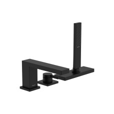 Змішувач Tecturis E врізний на край ванни на 3 отвори з sBox, Matt Black (73443670)