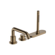 Змішувач Tecturis S врізний на край ванни на 3 отвори з sBox, Brushed Bronze (73447140)