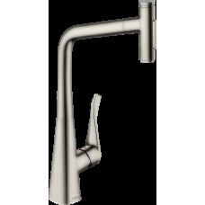 Змішувач Metris Select 320 2jet кухонний з витяжним виливом Sbox (73816800) Stainless Steel