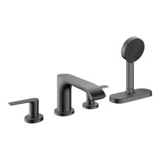 Змішувач Vivenis врізний на край ванни 4 отв з sBox, Brushed Black Chrome (75444340)