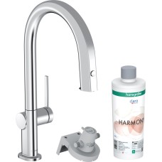 Змішувач Aqittura M91 FilterSystem 210 1jet pull-out Sbox кухонний сет з Harmony, Chrome (76800000)
