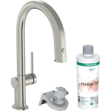 Змішувач Aqittura M91 FilterSystem 210 1jet pull-out кухонний сет з Harmony, Stainless Steel Finish (76801800)