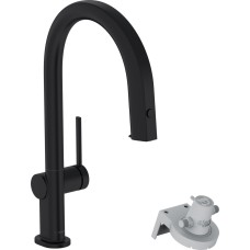 Змішувач Aqittura M91 FilterSystem 210 1jet pull-out кухонний, Matt Black (76803670)