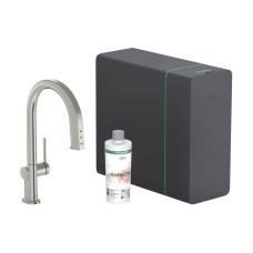 Змішувач Aqittura M91 SodaSystem 210, 1jet, pull-out, Sbox, кухонний сет, Stainless Steel (76836800)