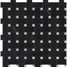 G126 VICTORIAN TRENZADO NEGRO MARQUINA/CARRARA 30x30 (мозаїка)