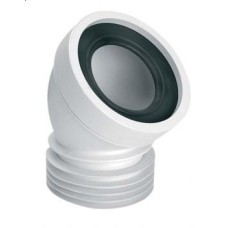 Коліно для унітазу під кутом 45 з ущільненням L-160 mm WC-CON16