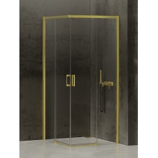 Душова кабіна квадратна PRIME LIGHT GOLD 100x100x200 скло clear ACTIVE SHIELD 6мм