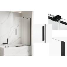 Шторка для ванни SMART BLACK 100x150 скло clear ACTIVE SHIELD 8mm