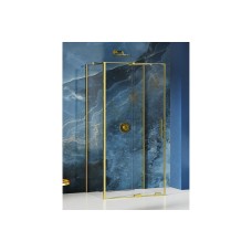 Душова кабіна прямокутна SMART LIGHT GOLD 1D 100x90x200 скло grafite ACTIVE SHIELD 8мм