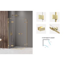 Душова кабіна квадратна AVEXA GOLD SHINE XR 2D 90x90x200 скло clear ACTIVE SHIELD 6мм
