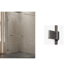 Душова кабіна walk in AVEXA GUNMETAL BRUSHED 100x200 скло black ACTIVE SHIELD 8mm