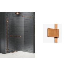 Душова кабіна walk in AVEXA COPPER BRUSHED 100x200 скло graphite ACTIVE SHIELD 8mm з рушникотримачем