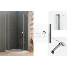 Душова кабіна півкругла NEW SOLEO 100x100x195 скло clear ACTIVE SHIELD 6мм
