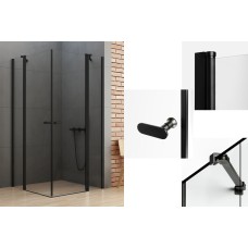 Душова кабіна квадратна NEW SOLEO BLACK 90x90x195 скло clear ACTIVE SHIELD 6мм