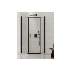Душова кабіна п'ятикутна NEW KOMFORT BLACK 90x90x195 скло clear ACTIVE SHIELD 8мм