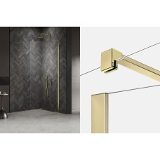 Душова кабіна walk in NESTA LIGHT GOLD 120x200 скло clear ACTIVE SHIELD 8мм
