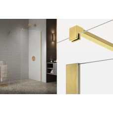 Душ. кабіна walk in NESTA GOLD BRUSHED 110x200 скло clear glass ACTIVE SHIELD 8mm