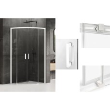 Душова кабіна півкругла PRIME WHITE 90x90x200 скло clear ACTIVE SHIELD 6мм