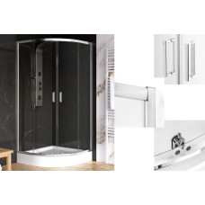 Душова кабіна півкругла SUVIA 2D R55 80x80х190 скло clear ACTIVE SHIELD 5мм