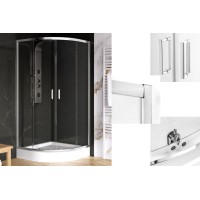 Душова кабіна півкругла SUVIA 2D R55 90x90х190 скло clear ACTIVE SHIELD 5мм