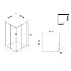 Душова кабіна квадратна SUVIA 2D 80x80х190 скло clear ACTIVE SHIELD 5мм