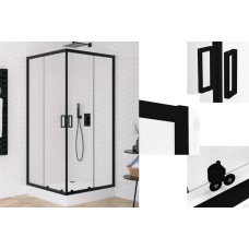Душова кабіна квадратна SUVIA BLACK 2D 80x80х190 скло clear ACTIVE SHIELD 5мм
