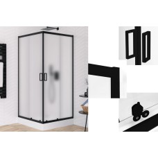 Душова кабіна квадратна SUVIA BLACK 2D 80x80х190 скло satin ACTIVE SHIELD 5мм