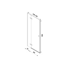 Душові двері KALIBRA 120x195 скло clear ACTIVE SHIELD 6мм