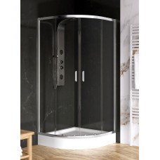 Душова кабіна півкругла SUVIA R55 90x90х201 скло clear + піддон MARO