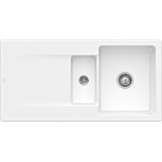 SILUET 60 R Кухонна мийка 100x51x22 см оборотна без отвору під змішувач (333701R1) White Alpin CeramicPlus