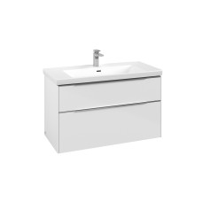 SUBWAY 3.0 Тумба під умивальник 97,3x57,6x46,2 cм Brilliant White, ручки glossy aluminium (C57000VE)