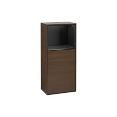 FINION Модуль лівий 41,8x93,6x27 см Walnut Vener, поличка Black Matt + 3 LED (G500PDGN)