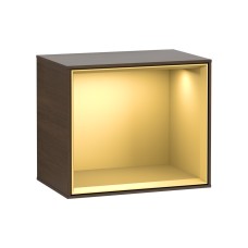 FINION Модуль 418x356x270, колір Walnut Veneer, поличка Gold Matt + 3 LED підсвітки (G580HFGN)