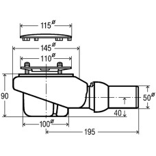 Сифон для піддона Tempoplex Plus 90 мм без декоративної кришки (U90881299)