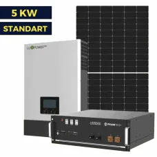 Гібридна сонячна станція на 5 кВт Standart Luxpower 5 kw | LP Longi 450W